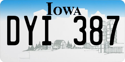 IA license plate DYI387