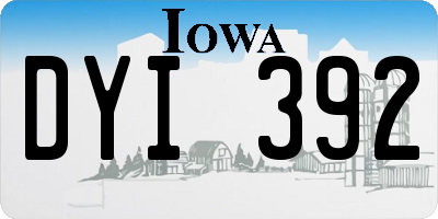 IA license plate DYI392