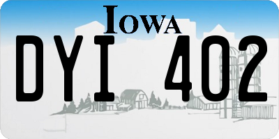 IA license plate DYI402