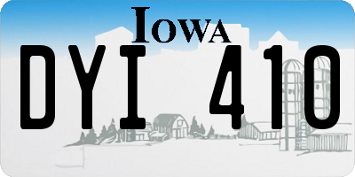 IA license plate DYI410
