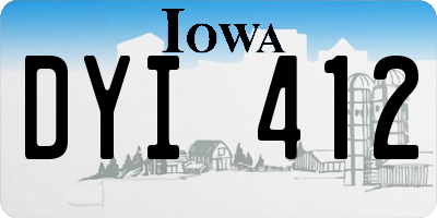 IA license plate DYI412