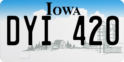 IA license plate DYI420