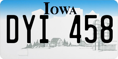 IA license plate DYI458
