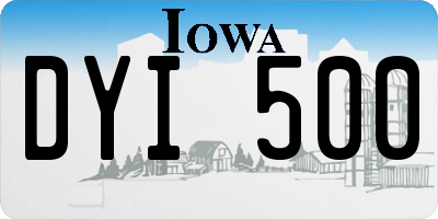 IA license plate DYI500