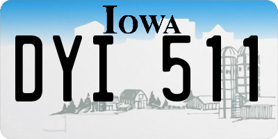 IA license plate DYI511