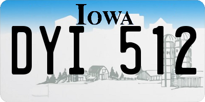 IA license plate DYI512