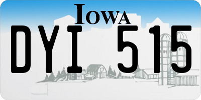 IA license plate DYI515