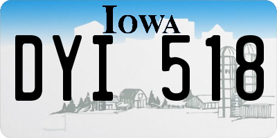 IA license plate DYI518