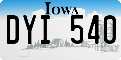 IA license plate DYI540