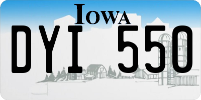 IA license plate DYI550