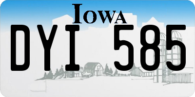 IA license plate DYI585