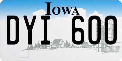 IA license plate DYI600