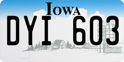 IA license plate DYI603