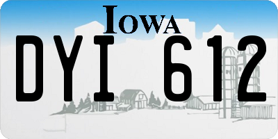 IA license plate DYI612