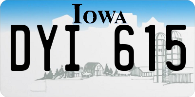 IA license plate DYI615