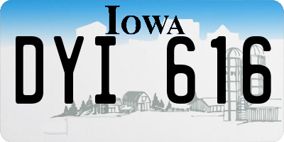 IA license plate DYI616