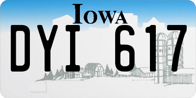 IA license plate DYI617