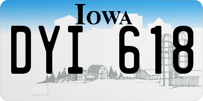 IA license plate DYI618