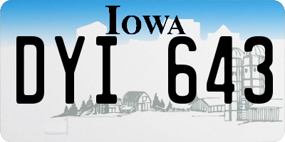 IA license plate DYI643