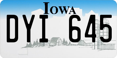 IA license plate DYI645