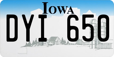 IA license plate DYI650