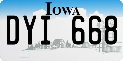 IA license plate DYI668