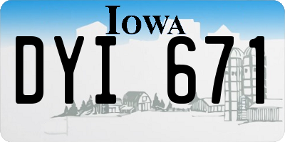 IA license plate DYI671