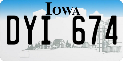 IA license plate DYI674