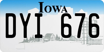 IA license plate DYI676
