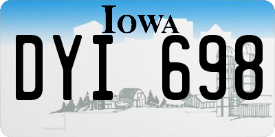 IA license plate DYI698