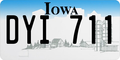 IA license plate DYI711