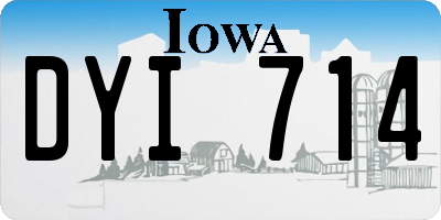 IA license plate DYI714