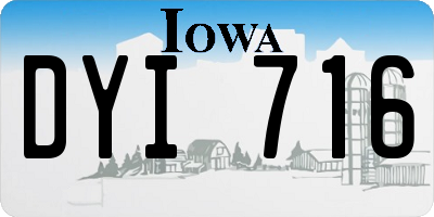 IA license plate DYI716