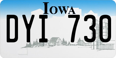 IA license plate DYI730