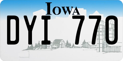 IA license plate DYI770