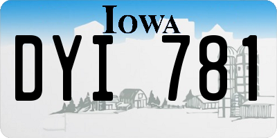 IA license plate DYI781