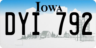 IA license plate DYI792