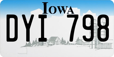 IA license plate DYI798