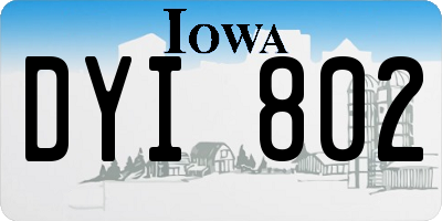 IA license plate DYI802
