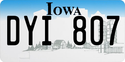 IA license plate DYI807