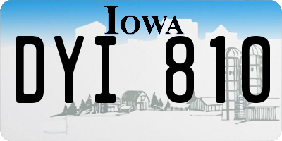 IA license plate DYI810