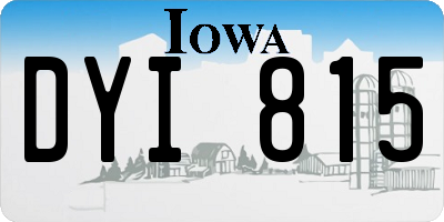 IA license plate DYI815