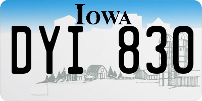 IA license plate DYI830