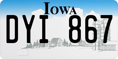 IA license plate DYI867