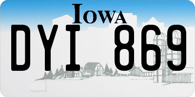 IA license plate DYI869
