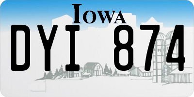 IA license plate DYI874