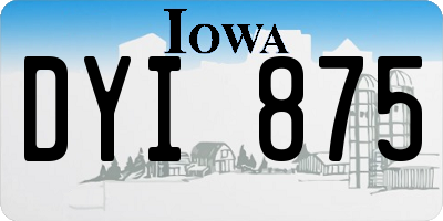 IA license plate DYI875