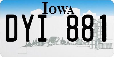 IA license plate DYI881