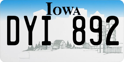 IA license plate DYI892