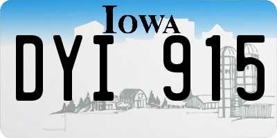 IA license plate DYI915